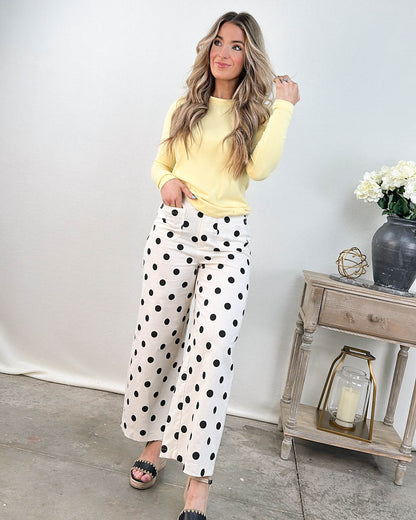 The Parisian Polka Dot High Waist Crop Pants