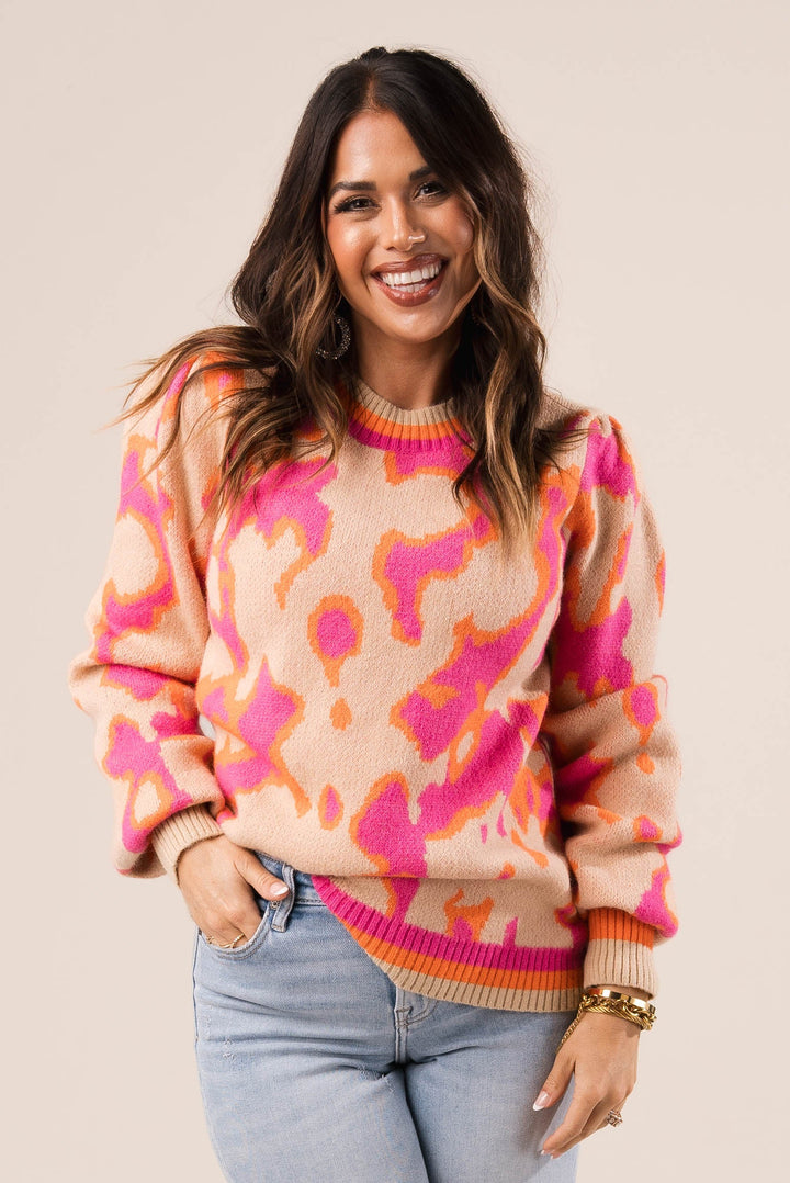 Leopard Puff Sleeve Sweater *Final Sale*