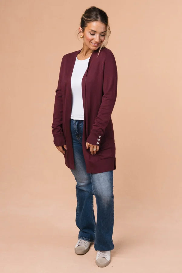 Button Cuff Sweater Cardigan