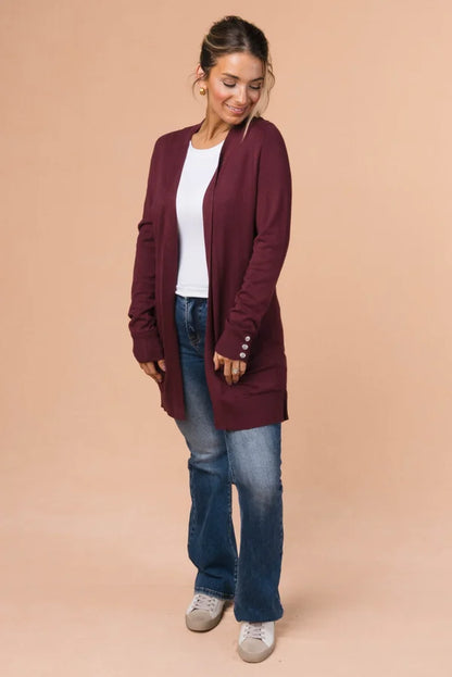 Button Cuff Sweater Cardigan