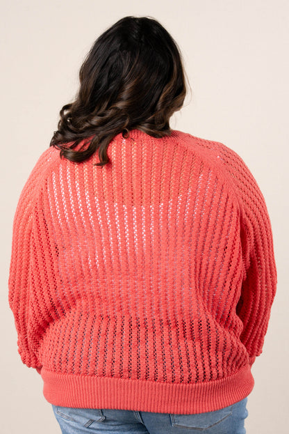 Open Knit Raglan Sweater