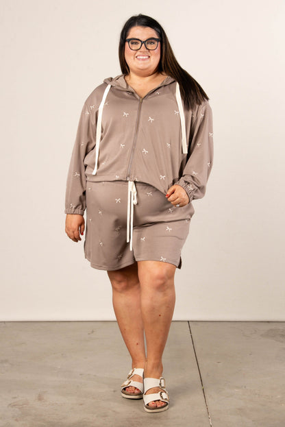 Bow Embroidered Jacket + Shorts Set