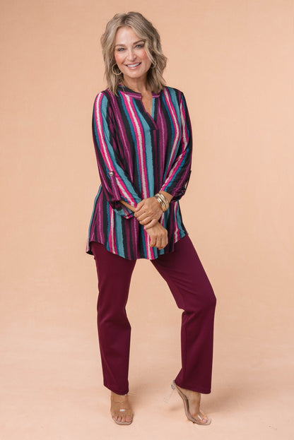 Liz Printed Tab Sleeve Top *Final Sale*