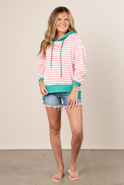 GF Exclusive Georgia Mae Striped Hooded Pullover
