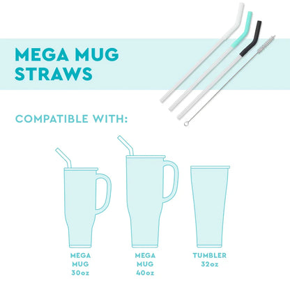 Swig Mega Reusable Straws + Brush Set
