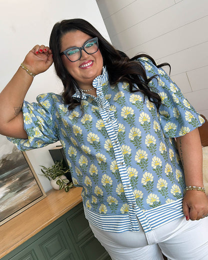 Fanfare Floral Border Print Blouse