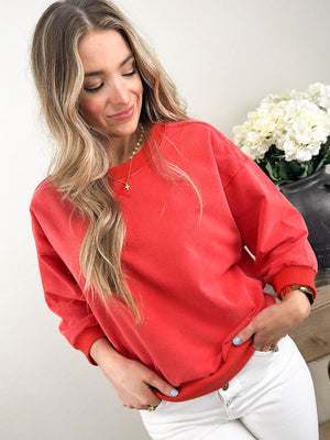 Weekend Ready Top Stitch Dolman Pullover