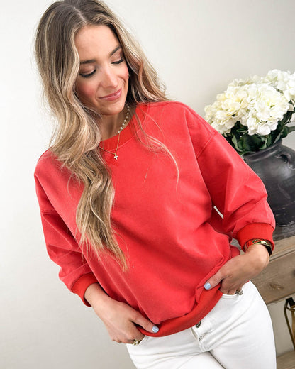 Weekend Ready Top Stitch Dolman Pullover