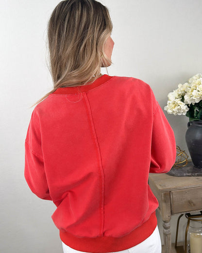 Weekend Ready Top Stitch Dolman Pullover