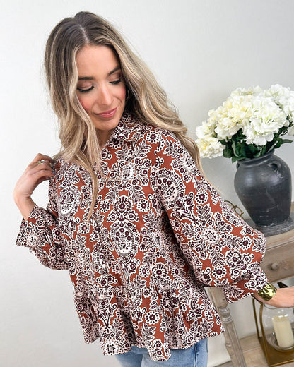 Finishing Touches Floral Peplum Shirt