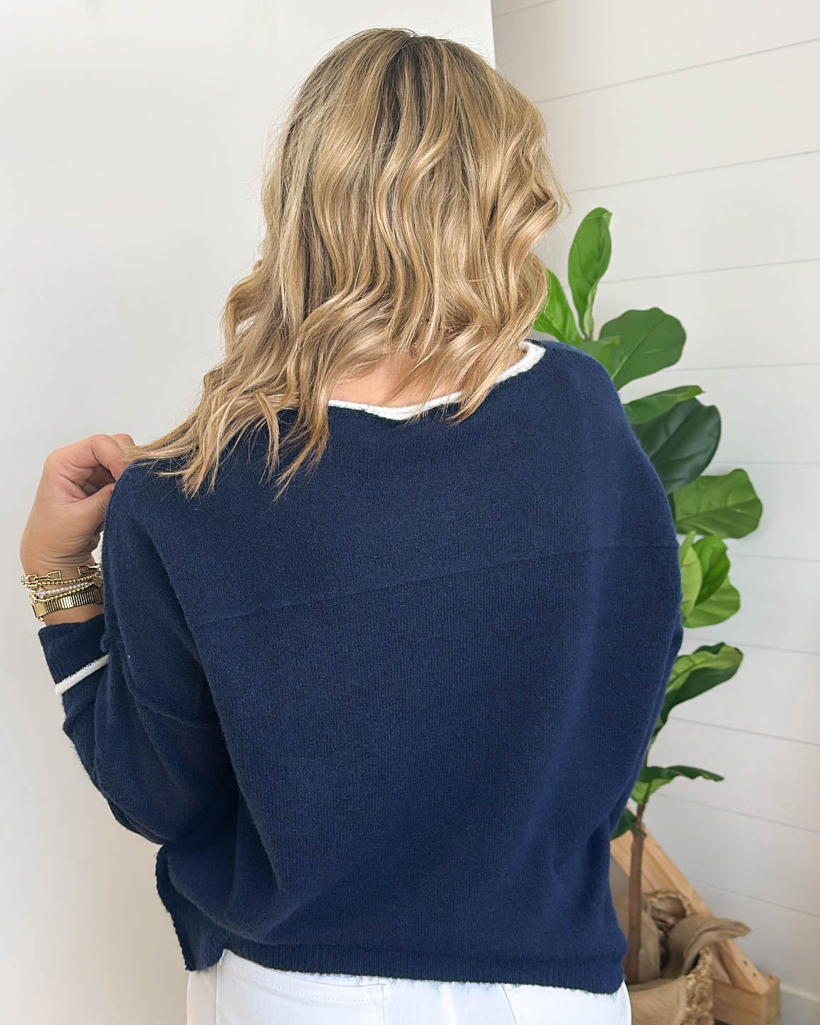 Mix It Up Contrast Trim Sweater