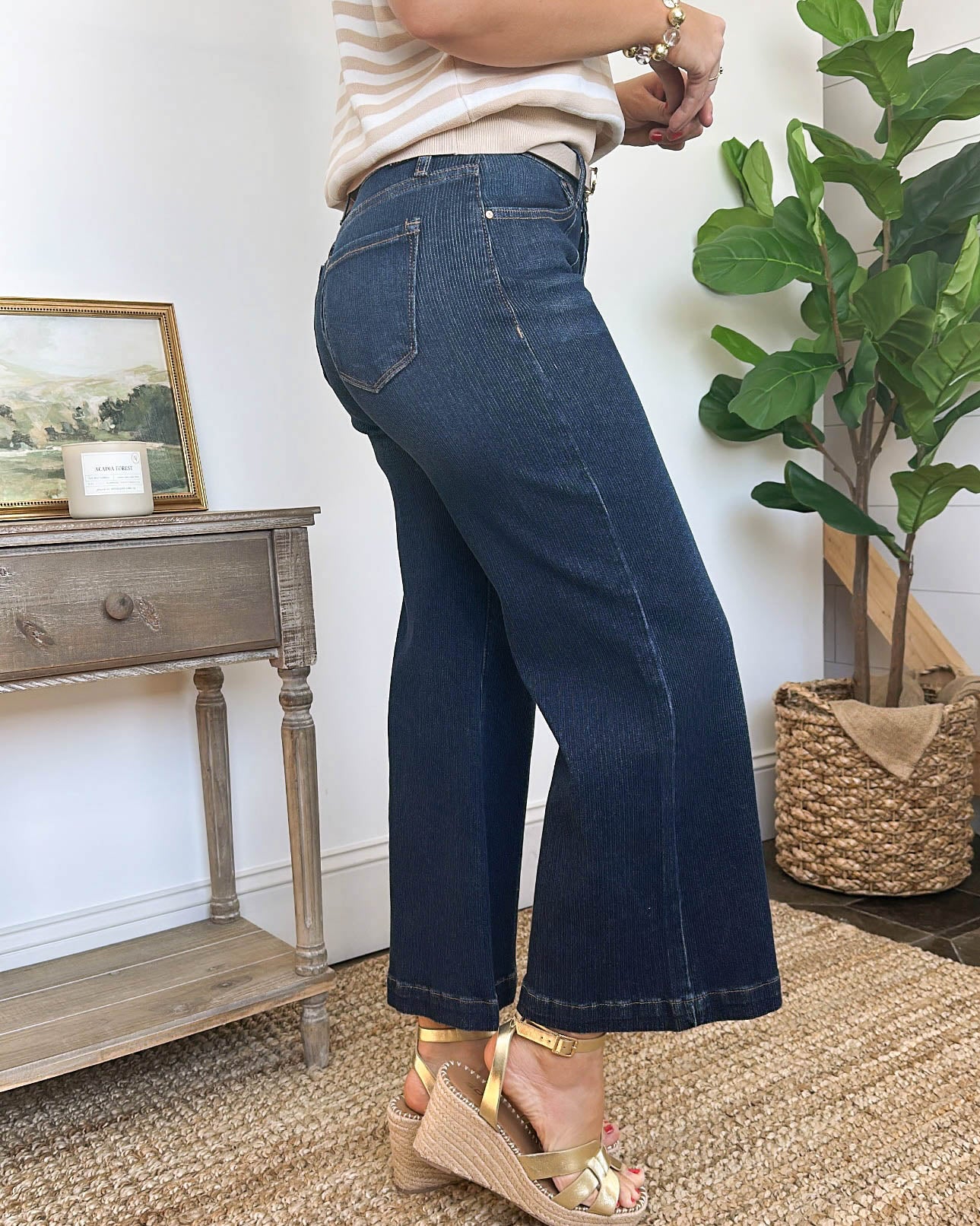 Risen Jeans | Oliver Mid Rise Crop Wide Leg Jeans