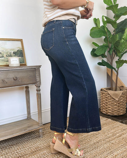 Risen Jeans | Oliver Mid Rise Crop Wide Leg Jeans
