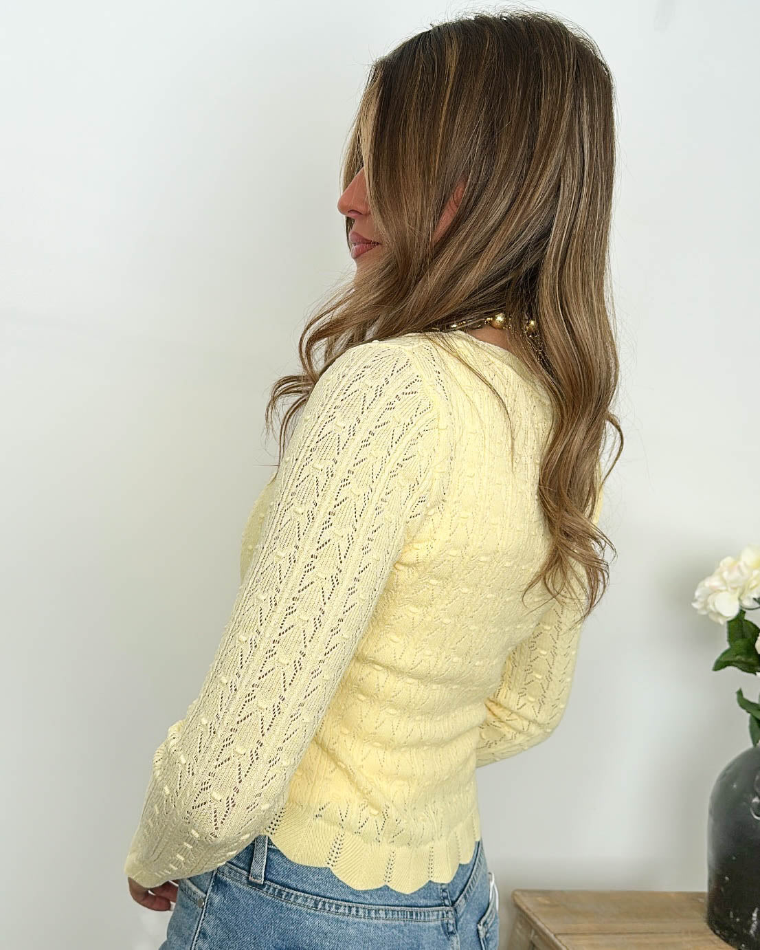 All The Romance Pointelle Knit Cardigan