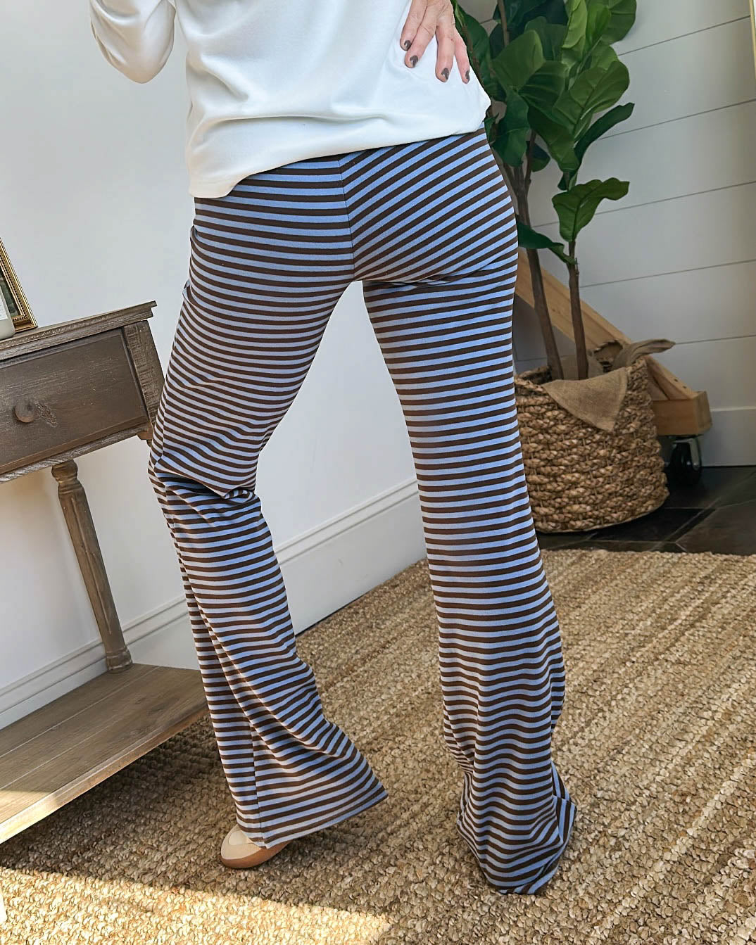 Wind Down Striped Bootcut Lounge Pants