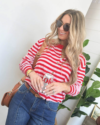 Easy Feeling Striped Button Up Cardigan