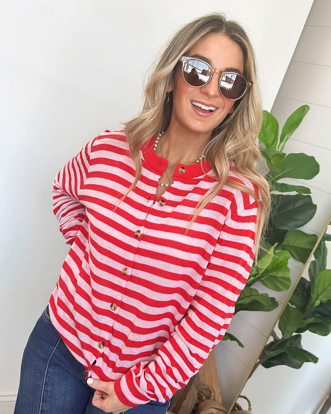 Easy Feeling Striped Button Up Cardigan