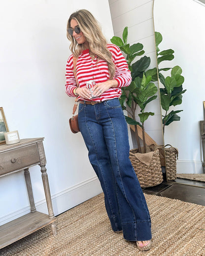 Easy Feeling Striped Button Up Cardigan