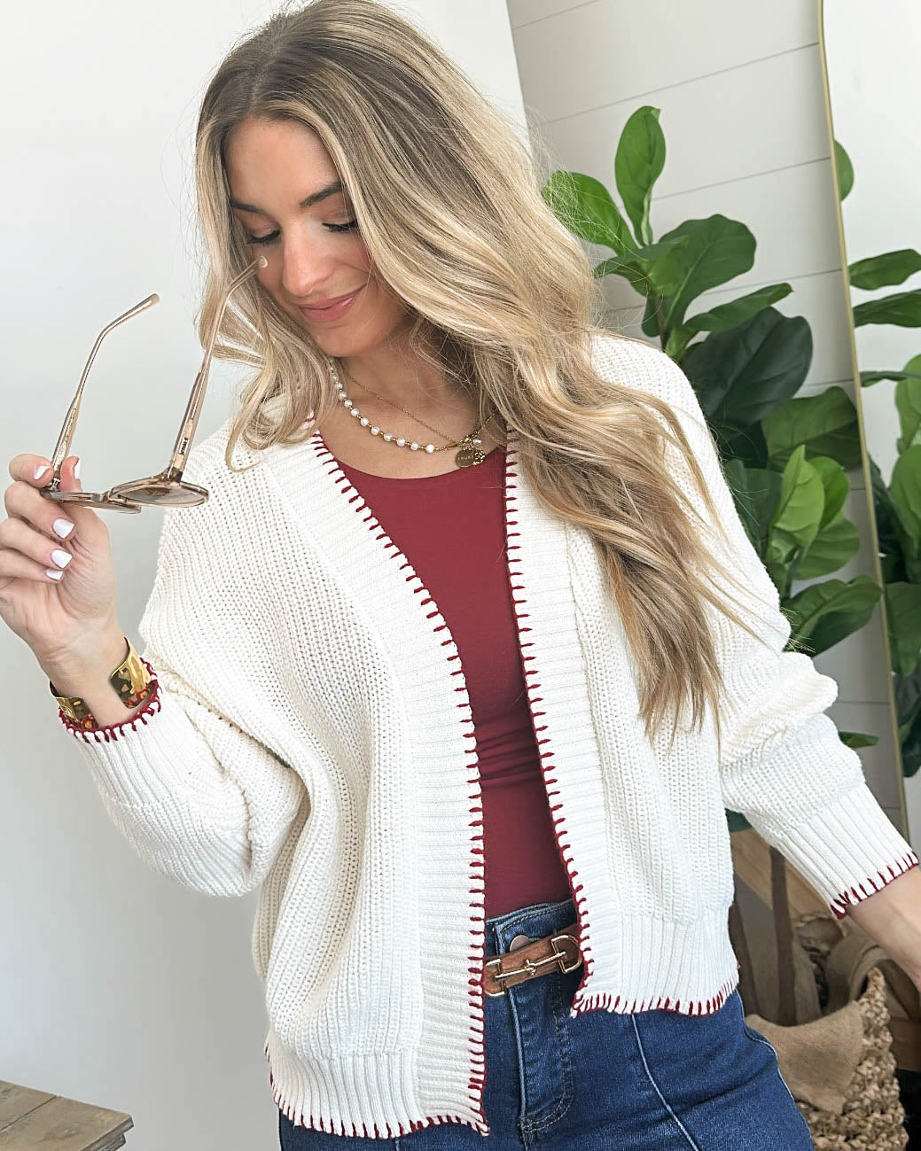 Old Glory American Flag Open Front Cardigan