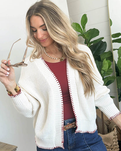 Old Glory American Flag Open Front Cardigan