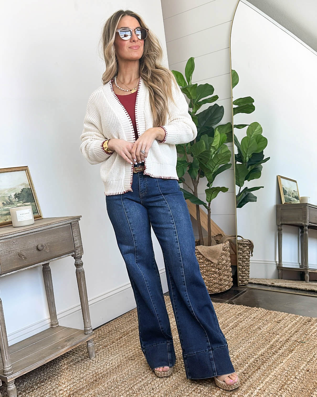 Old Glory American Flag Open Front Cardigan