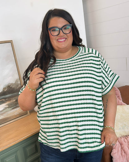 End Of The Line Striped Exposed Seam Top