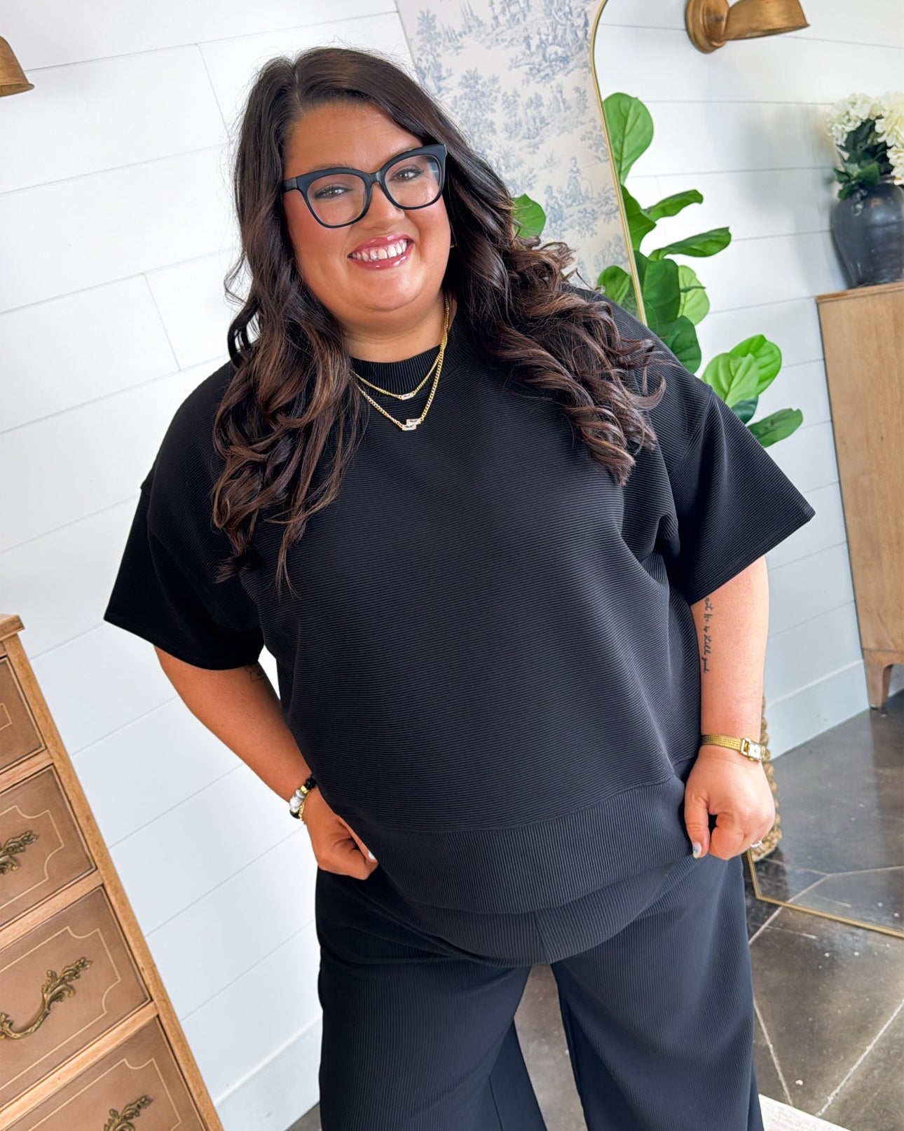 Chill Mode Ribbed Top + Wide Leg Lounge Set