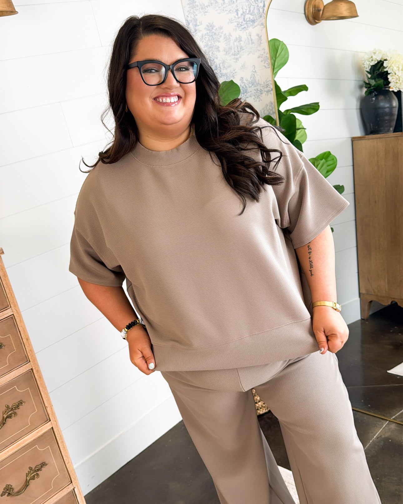 Chill Mode Ribbed Top + Wide Leg Lounge Set