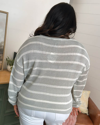 Safe Harbour Striped Slub Knit Sweater