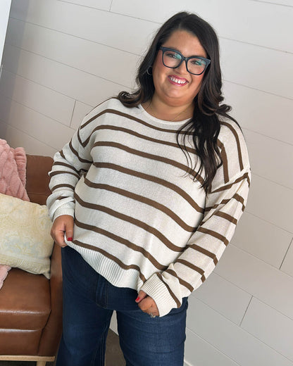 Safe Harbour Striped Slub Knit Sweater