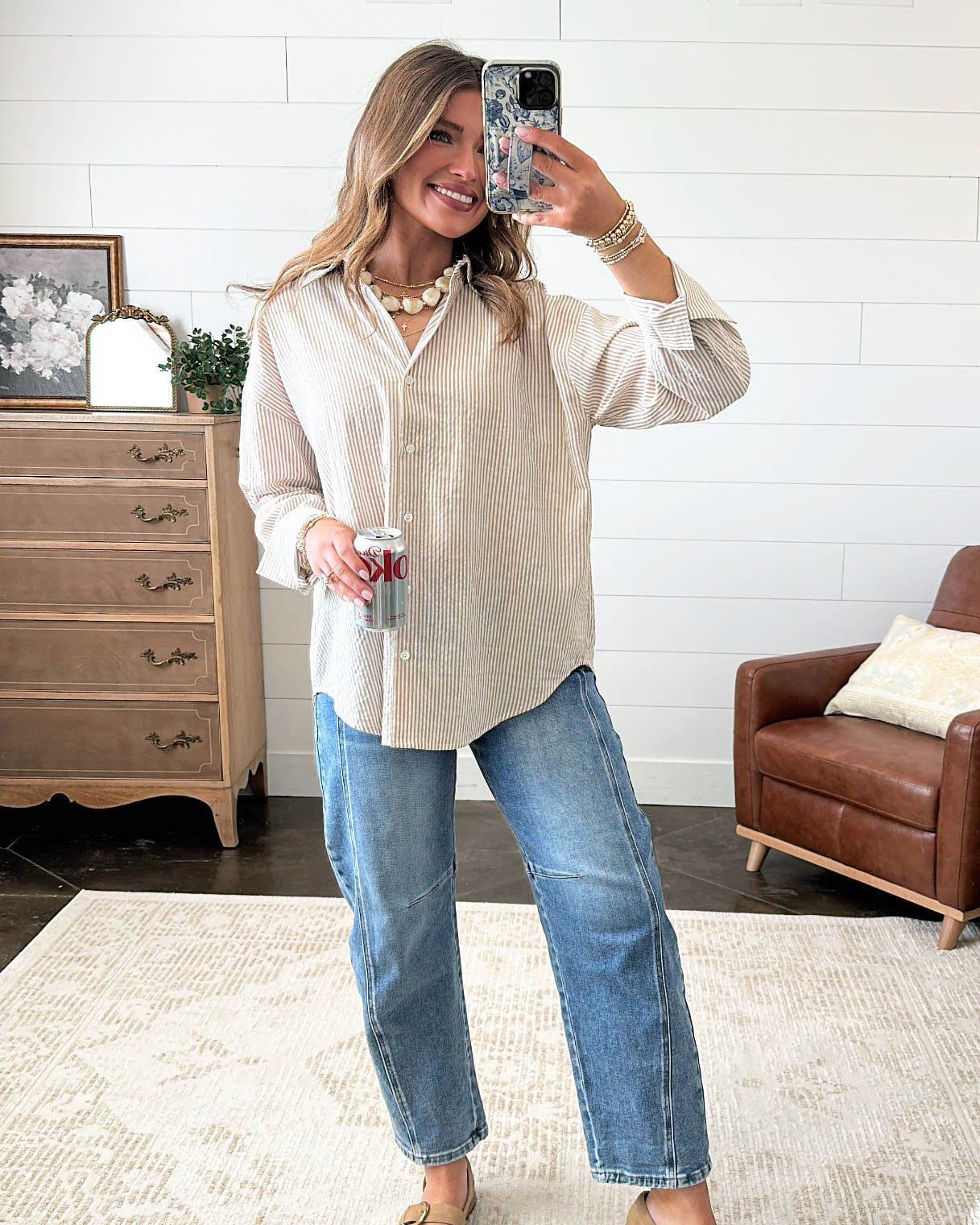 Right Down The Line Pinstriped Shirt