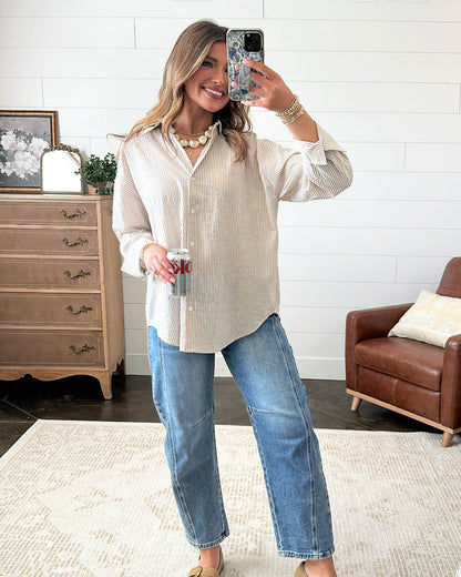 Right Down The Line Pinstriped Shirt