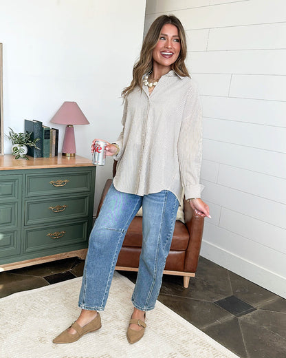 Right Down The Line Pinstriped Shirt