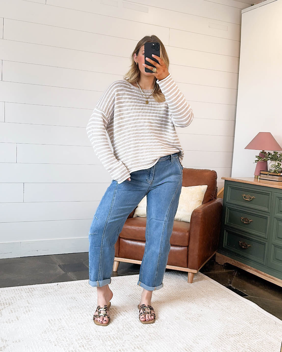 Schooner Day Striped Split Hem Sweater