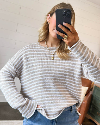 Schooner Day Striped Split Hem Sweater