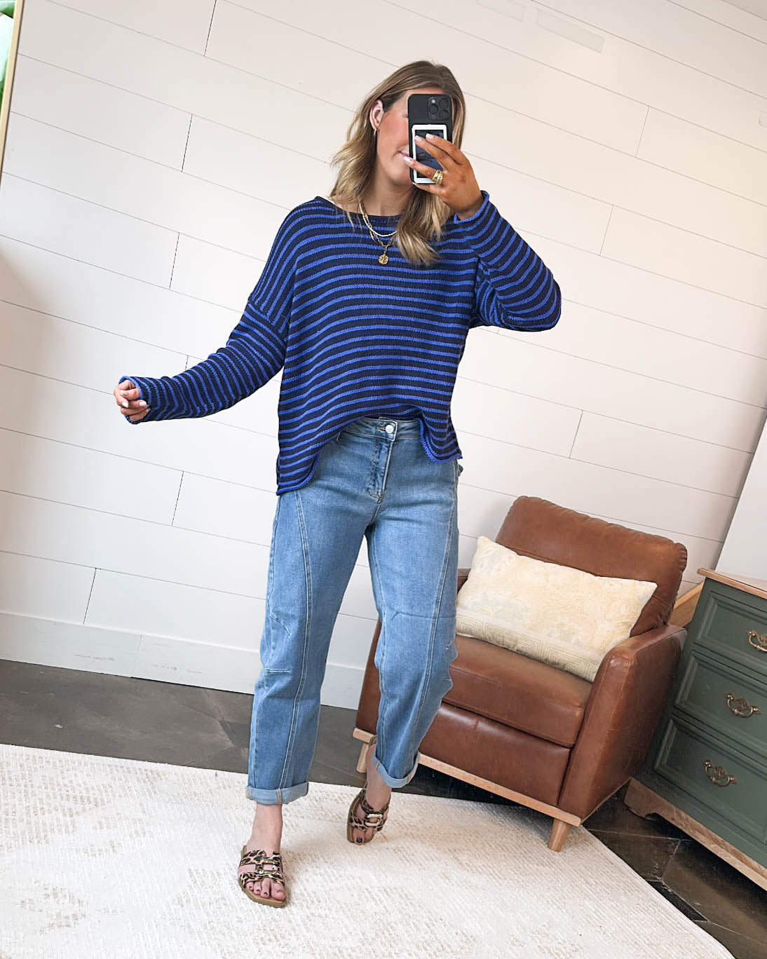 Schooner Day Striped Split Hem Sweater