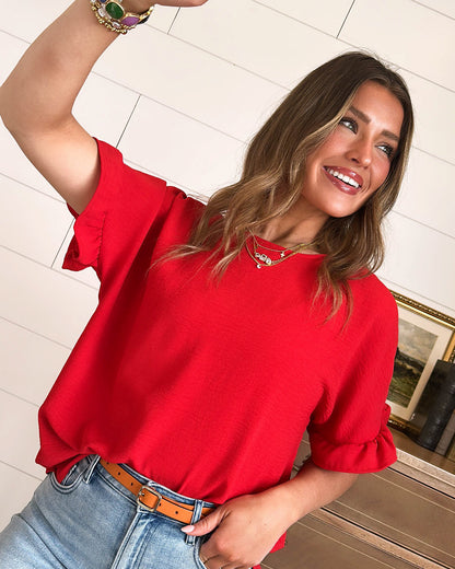All Things Lovely Ruffled Sleeve Blouse