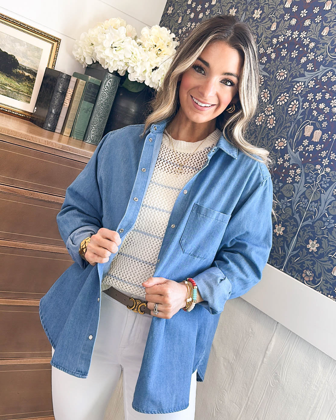 Blue Skies Snap Up Denim Shirt