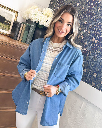 Blue Skies Snap Up Denim Shirt