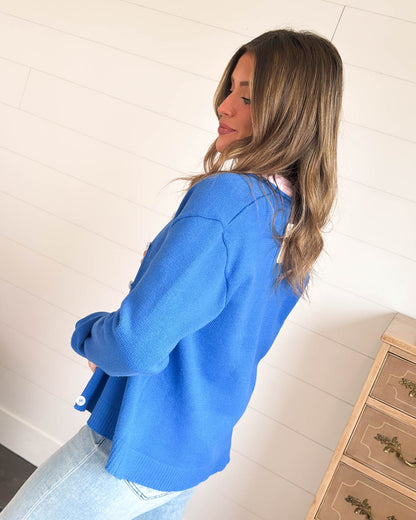 Lucky Charm Rolled Neck Sweater Cardigan