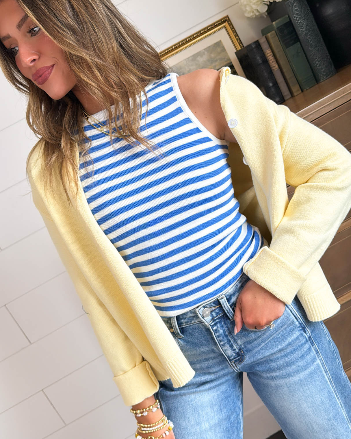 Lucky Charm Rolled Neck Sweater Cardigan