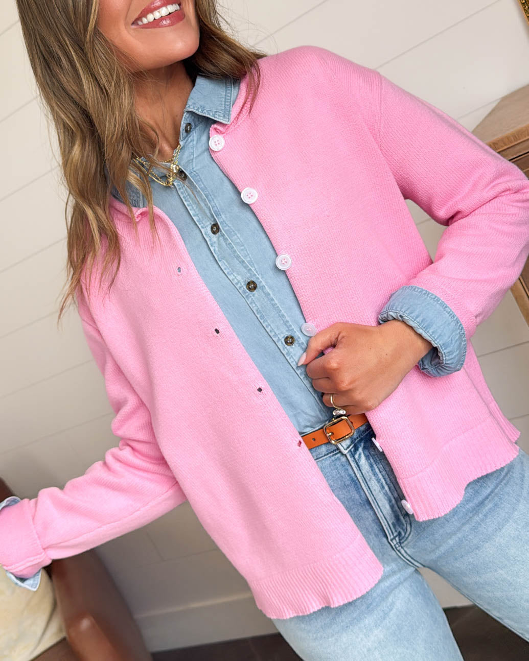 Lucky Charm Rolled Neck Sweater Cardigan