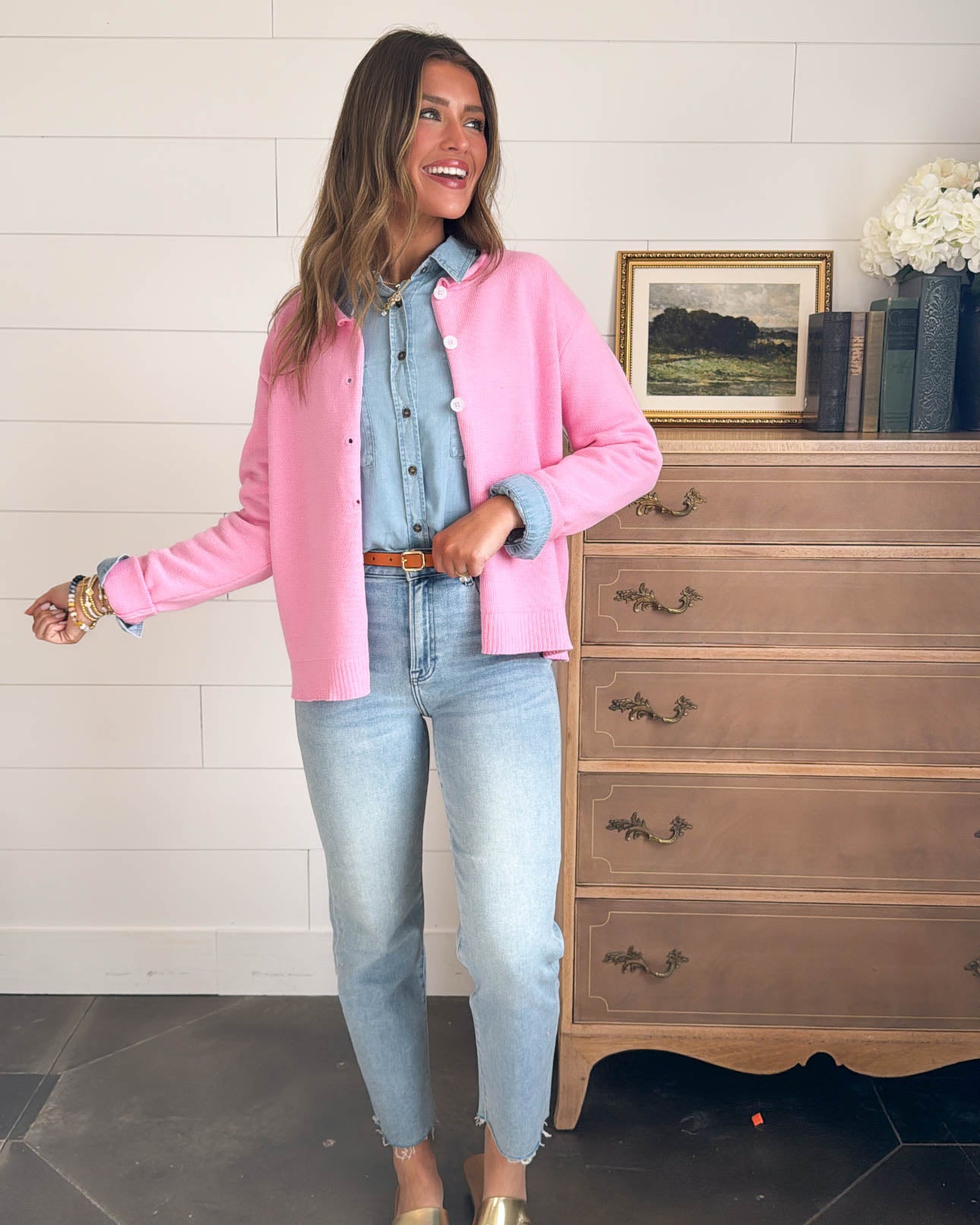 Lucky Charm Rolled Neck Sweater Cardigan