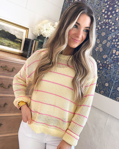 Westport Striped Open Knit Sweater