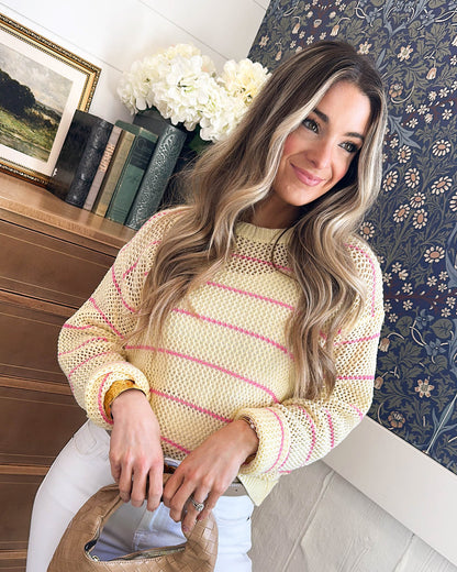 Westport Striped Open Knit Sweater