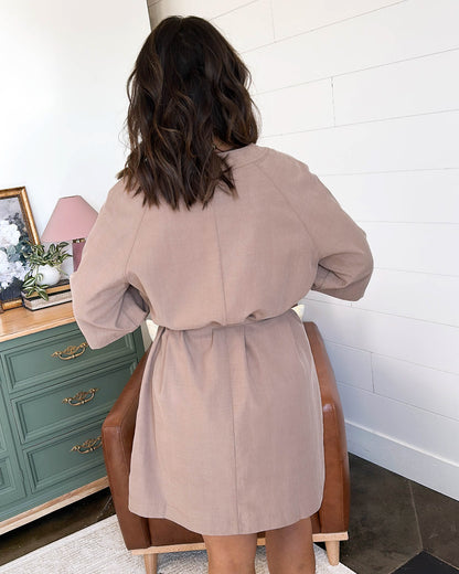 The Savannah Half Button Tie Waist Dress