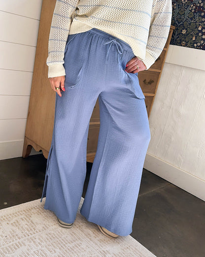 Break Free Gauze Knit Side Cinched Pants