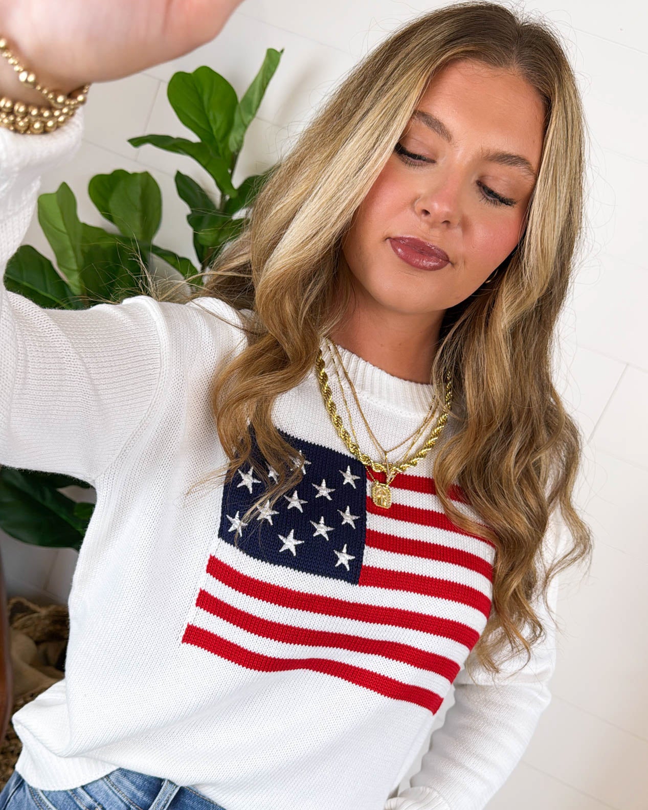 Star Spangled USA Flag Knit Sweater