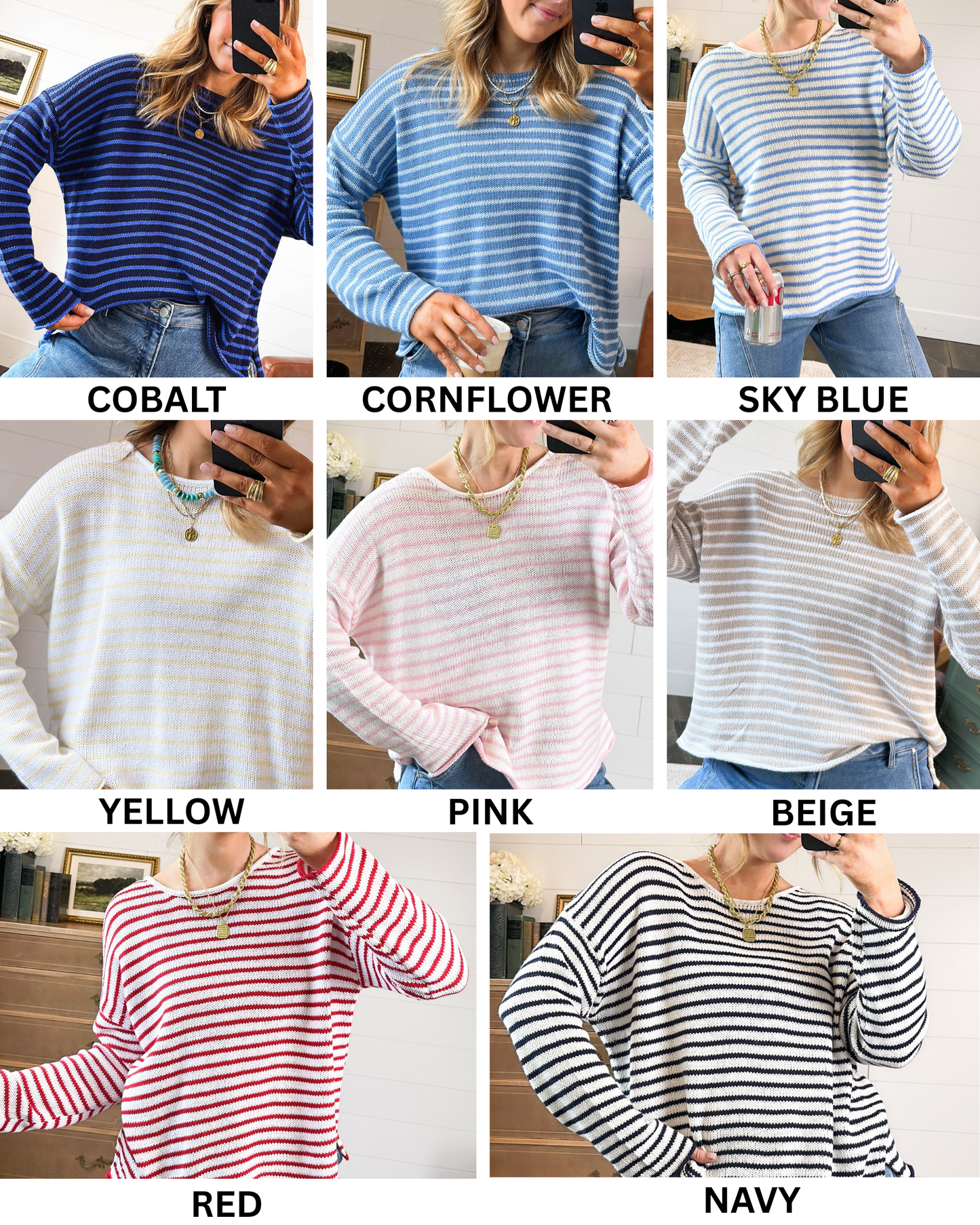 Schooner Day Striped Split Hem Sweater