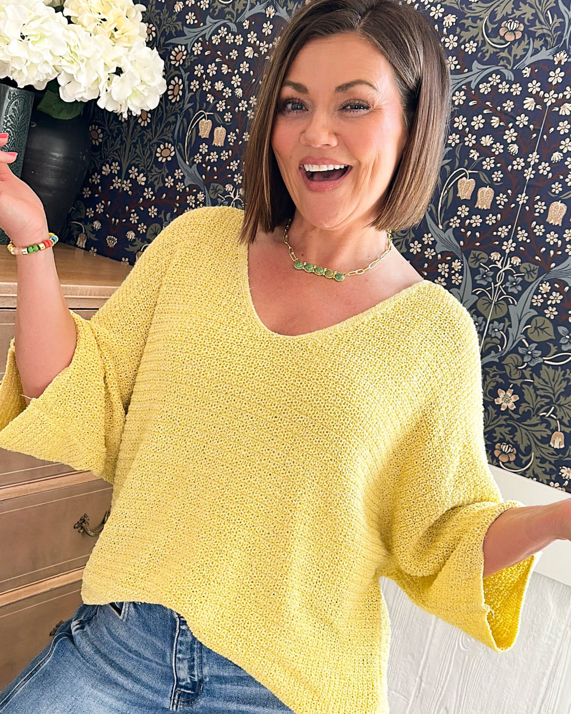 Set The Course Lightweight Double V-Neck Sweater